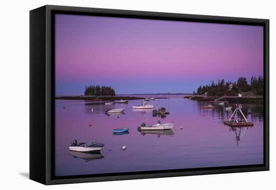 Maine, Newagen, Harbor View, Dawn-Walter Bibikow-Framed Stretched Canvas