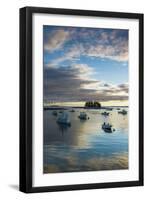 Maine, Newagen, Sunset Harbor View by the Cuckolds Islands-Walter Bibikow-Framed Photographic Print