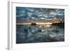 Maine, Newagen, Sunset Harbor View by the Cuckolds Islands-Walter Bibikow-Framed Photographic Print