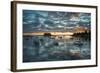 Maine, Newagen, Sunset Harbor View by the Cuckolds Islands-Walter Bibikow-Framed Photographic Print