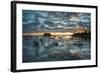 Maine, Newagen, Sunset Harbor View by the Cuckolds Islands-Walter Bibikow-Framed Photographic Print