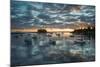 Maine, Newagen, Sunset Harbor View by the Cuckolds Islands-Walter Bibikow-Mounted Photographic Print