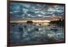 Maine, Newagen, Sunset Harbor View by the Cuckolds Islands-Walter Bibikow-Framed Photographic Print