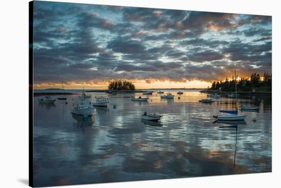 Maine, Newagen, Sunset Harbor View by the Cuckolds Islands-Walter Bibikow-Stretched Canvas