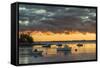 Maine, Newagen, Sunset Harbor View by the Cuckolds Islands-Walter Bibikow-Framed Stretched Canvas