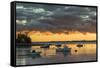 Maine, Newagen, Sunset Harbor View by the Cuckolds Islands-Walter Bibikow-Framed Stretched Canvas