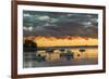 Maine, Newagen, Sunset Harbor View by the Cuckolds Islands-Walter Bibikow-Framed Photographic Print