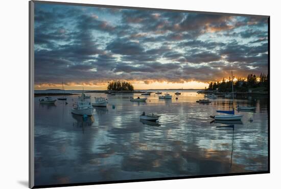 Maine, Newagen, Sunset Harbor View by the Cuckolds Islands-Walter Bibikow-Mounted Photographic Print