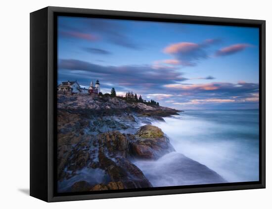 Maine, Pemaquid Peninsular, Pemaquid Point Lighthouse, USA-Alan Copson-Framed Stretched Canvas