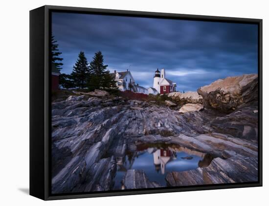 Maine, Pemaquid Peninsular, Pemaquid Point Lighthouse, USA-Alan Copson-Framed Stretched Canvas