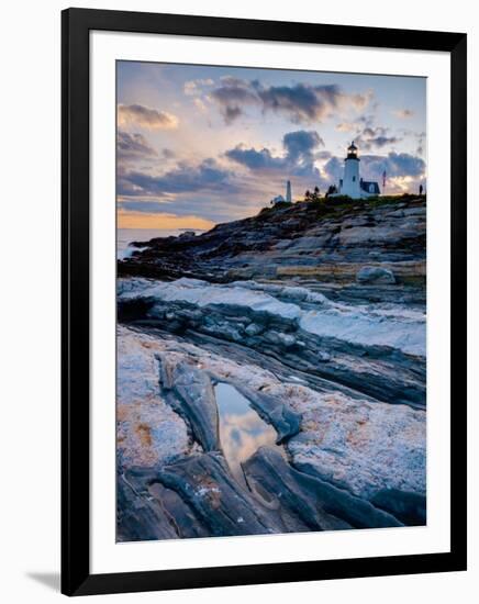 Maine, Pemaquid Peninsular, Pemaquid Point Lighthouse, USA-Alan Copson-Framed Photographic Print