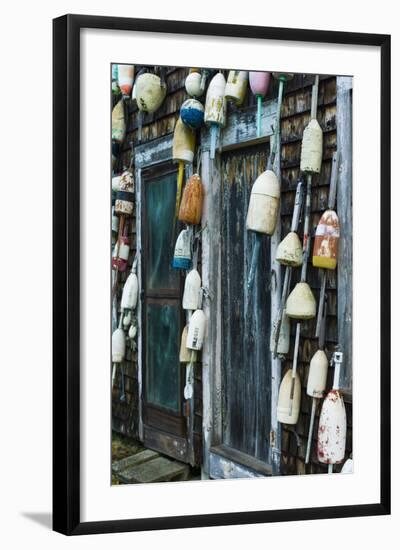 Maine, Pemaquid Point, Lobster Buoys-Walter Bibikow-Framed Photographic Print