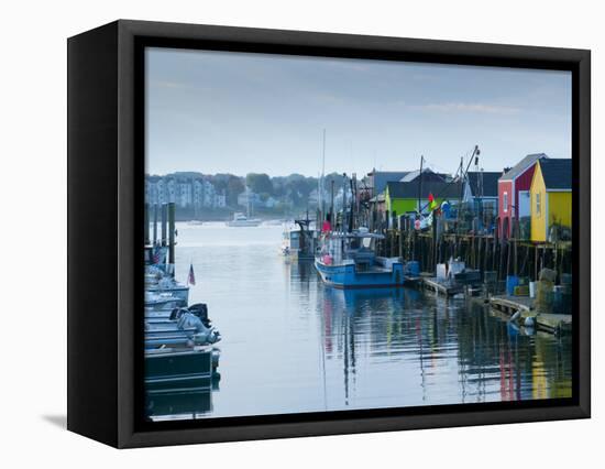 Maine, Portland, Widgery Wharf, USA-Alan Copson-Framed Stretched Canvas