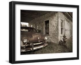 Maine, Potter, Old Gas Station, USA-Alan Copson-Framed Premium Photographic Print