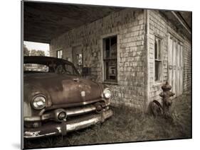 Maine, Potter, Old Gas Station, USA-Alan Copson-Mounted Photographic Print
