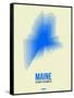 Maine Radiant Map 1-NaxArt-Framed Stretched Canvas