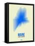 Maine Radiant Map 1-NaxArt-Framed Stretched Canvas