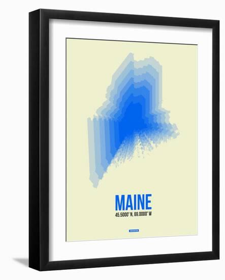 Maine Radiant Map 1-NaxArt-Framed Art Print