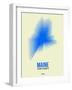 Maine Radiant Map 1-NaxArt-Framed Art Print