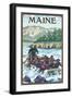 Maine - River Rafting Scene-Lantern Press-Framed Art Print