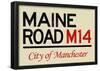 Maine Road M14 Manchester Road Sign Poster-null-Framed Poster