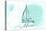 Maine - Sailboat - Teal - Coastal Icon-Lantern Press-Stretched Canvas