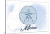 Maine - Sand Dollar - Blue - Coastal Icon-Lantern Press-Stretched Canvas