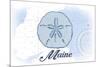 Maine - Sand Dollar - Blue - Coastal Icon-Lantern Press-Mounted Premium Giclee Print