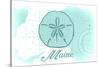 Maine - Sand Dollar - Teal - Coastal Icon-Lantern Press-Stretched Canvas