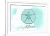 Maine - Sand Dollar - Teal - Coastal Icon-Lantern Press-Framed Art Print