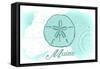 Maine - Sand Dollar - Teal - Coastal Icon-Lantern Press-Framed Stretched Canvas