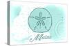 Maine - Sand Dollar - Teal - Coastal Icon-Lantern Press-Stretched Canvas