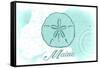 Maine - Sand Dollar - Teal - Coastal Icon-Lantern Press-Framed Stretched Canvas