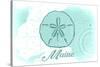 Maine - Sand Dollar - Teal - Coastal Icon-Lantern Press-Stretched Canvas