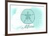 Maine - Sand Dollar - Teal - Coastal Icon-Lantern Press-Framed Premium Giclee Print