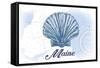 Maine - Scallop Shell - Blue - Coastal Icon-Lantern Press-Framed Stretched Canvas