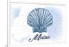 Maine - Scallop Shell - Blue - Coastal Icon-Lantern Press-Framed Art Print