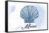 Maine - Scallop Shell - Blue - Coastal Icon-Lantern Press-Framed Stretched Canvas