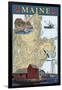 Maine Scenes - Nautical Chart-Lantern Press-Framed Art Print