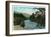 Maine - Scenic View of Good Fishing, Fishermen in the River-Lantern Press-Framed Art Print