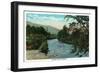 Maine - Scenic View of Good Fishing, Fishermen in the River-Lantern Press-Framed Art Print