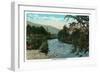 Maine - Scenic View of Good Fishing, Fishermen in the River-Lantern Press-Framed Art Print