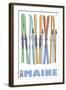 Maine, Skis in the Snow-Lantern Press-Framed Art Print