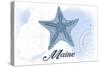 Maine - Starfish - Blue - Coastal Icon-Lantern Press-Stretched Canvas