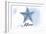 Maine - Starfish - Blue - Coastal Icon-Lantern Press-Framed Art Print