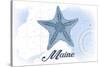 Maine - Starfish - Blue - Coastal Icon-Lantern Press-Stretched Canvas