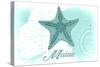 Maine - Starfish - Teal - Coastal Icon-Lantern Press-Stretched Canvas