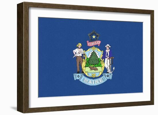 Maine State Flag-Lantern Press-Framed Art Print