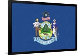 Maine State Flag-Lantern Press-Framed Art Print