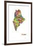 Maine State Map 1-Marlene Watson-Framed Giclee Print